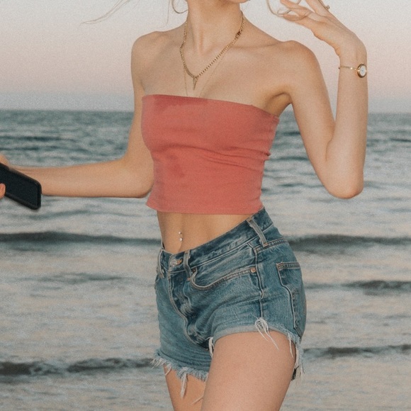 Light pink urban outfitters tube top / skims style tank - Picture 1 of 3